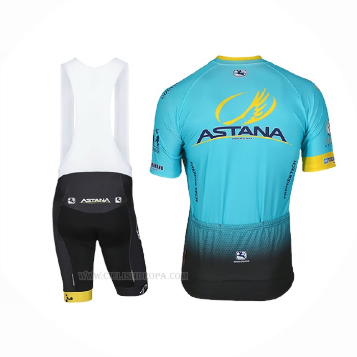 2017 Ropa Ciclismo Astana Azul Claro Mangas Corta y Culotte Corto